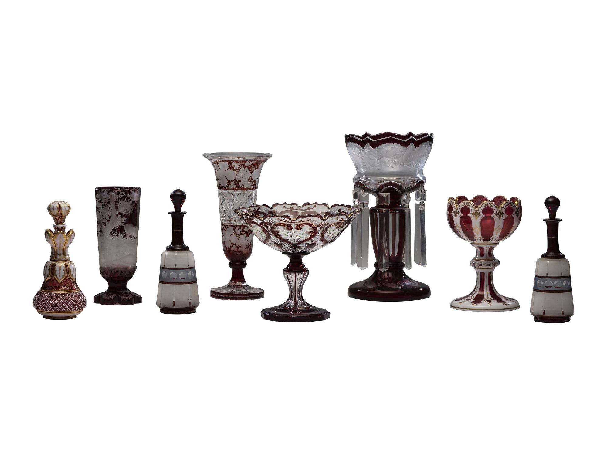 Nine Ruby Glass Table Articles