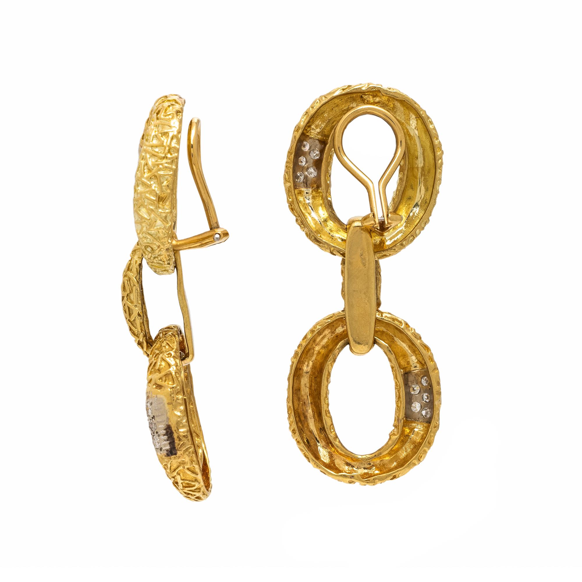 Frattini, Yellow Gold and Diamond Bracelet and Earrings