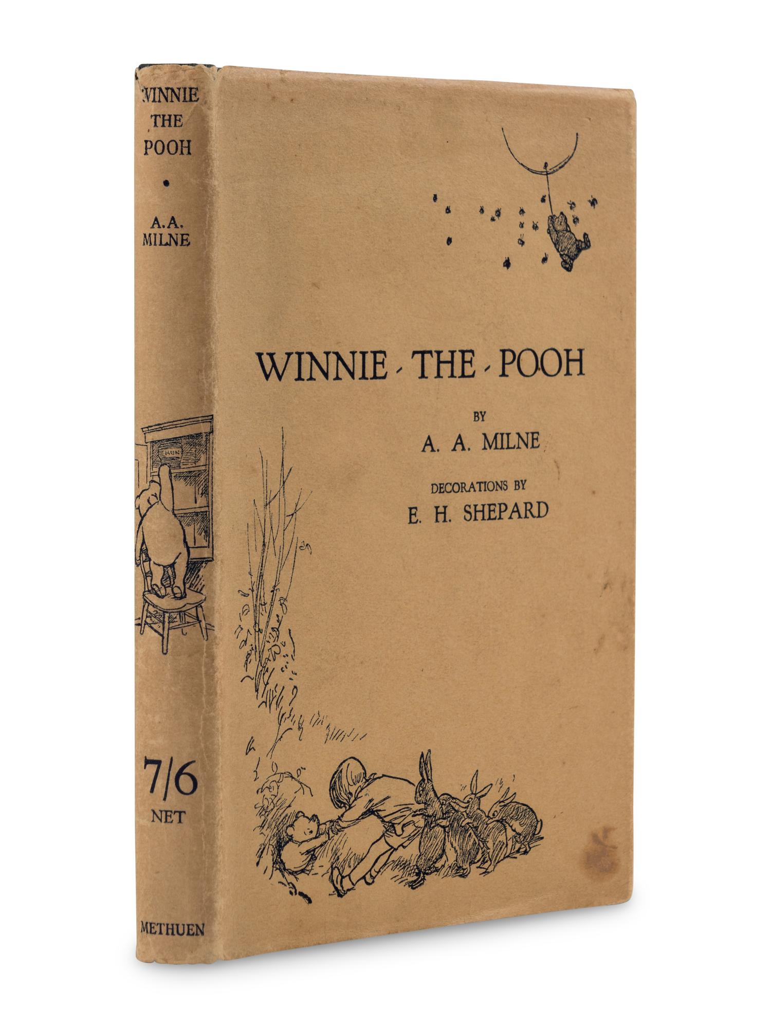 MILNE, A.A. (1882-1956). Winnie-The-Pooh . Ernest H. Shepard, decorations. London: Methuen & Co. Ltd, 1926.