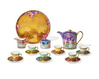 A Unique Contemporary Wedgwood Fairyland Lustre Coffee Set