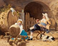 A Hand-Embellished Print after Francesco Vinea (Italian, 1845-1902)