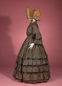 Silk Tiered Day Dress, 1850s