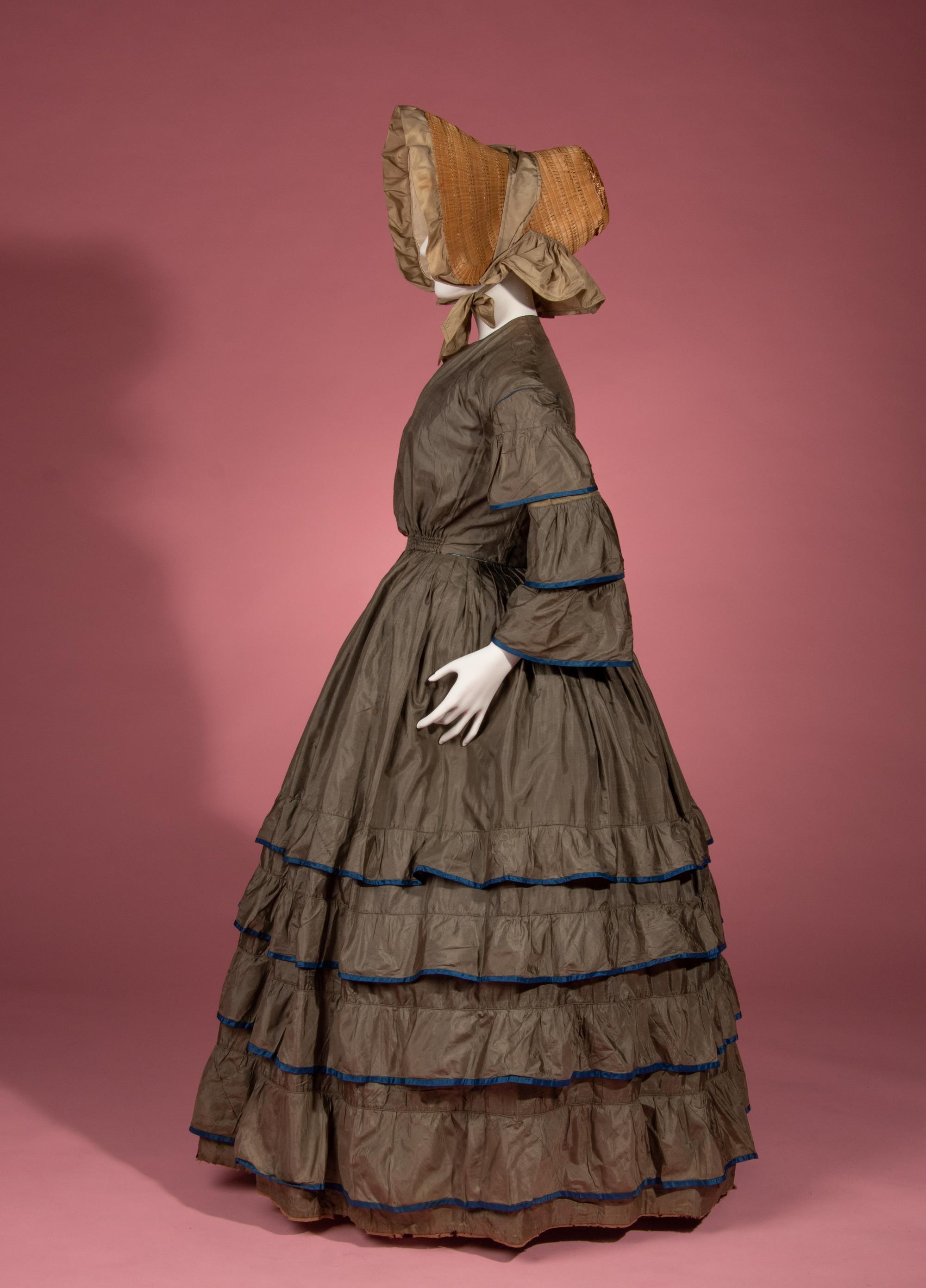 Silk Tiered Day Dress, 1850s