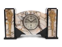 An Art Deco Gilt Metal Mounted Marble Mantel Clock