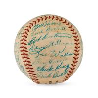 A 1958 Chicago Cubs Team Signed Autograph Baseball (Ernie Banks MVP Season)