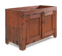 A Red-Painted Dry Sink