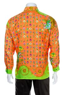 A Gianni Versace Silk Print Shirt, Size 46.