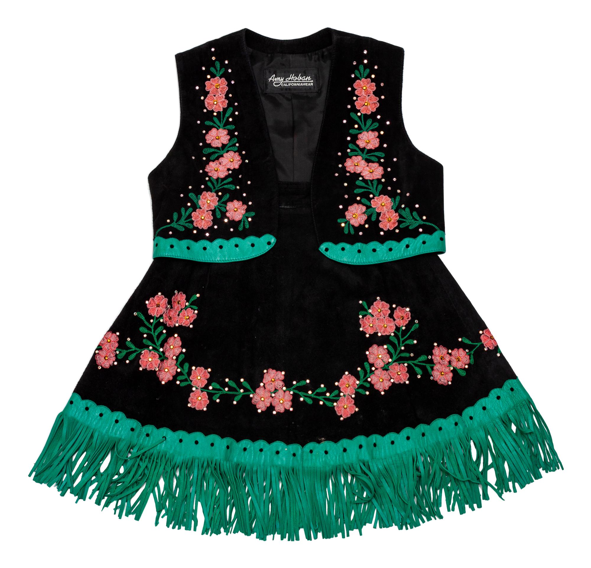 Two Girl's Rodeo Vest/Skirt Outfits