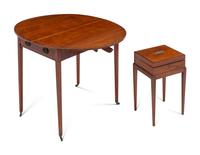 A Late George III Mahogany Pembroke Table and a Dunhill Rosewood Humidor on Stand