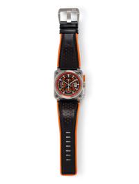 BELL & ROSS, STAINLESS STEEL 'BR-03-94 AERO GT ORANGE' CHRONOGRAPH WATCH