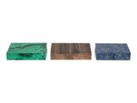 A Group of Three Italian Hardstone Veneered Table Caskets