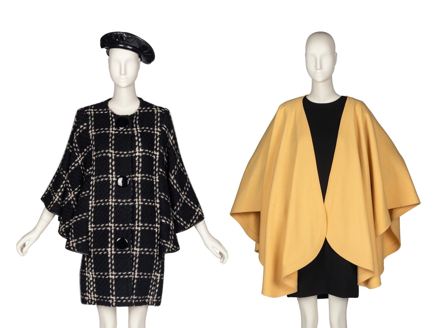 Two Pierre Cardin Capes and Vinyl Beret