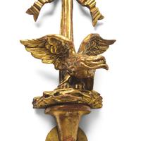 A Pair of Federal Style Carved and Giltwood Eagle Wall Sconces