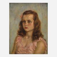 Aaron Shikler (American, 1922-2015) Portrait of a Young Girl