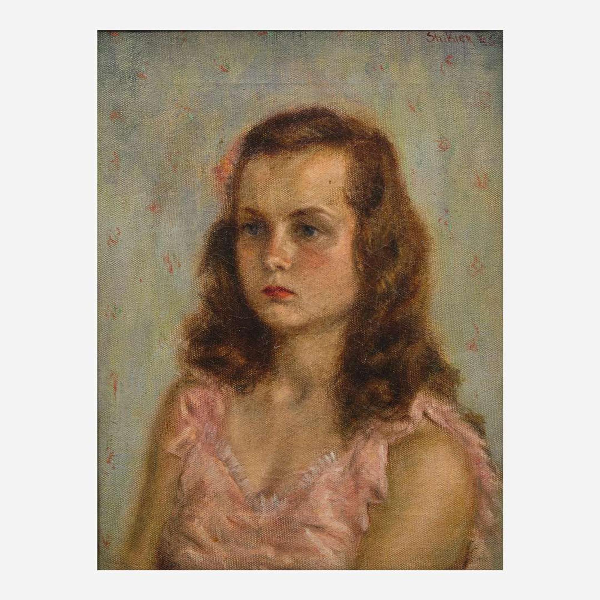 Aaron Shikler (American, 1922-2015) Portrait of a Young Girl