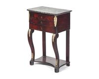 A French Louis Philippe Gilt Bronze-Mounted Mahogany Dressing Table With Marble Top