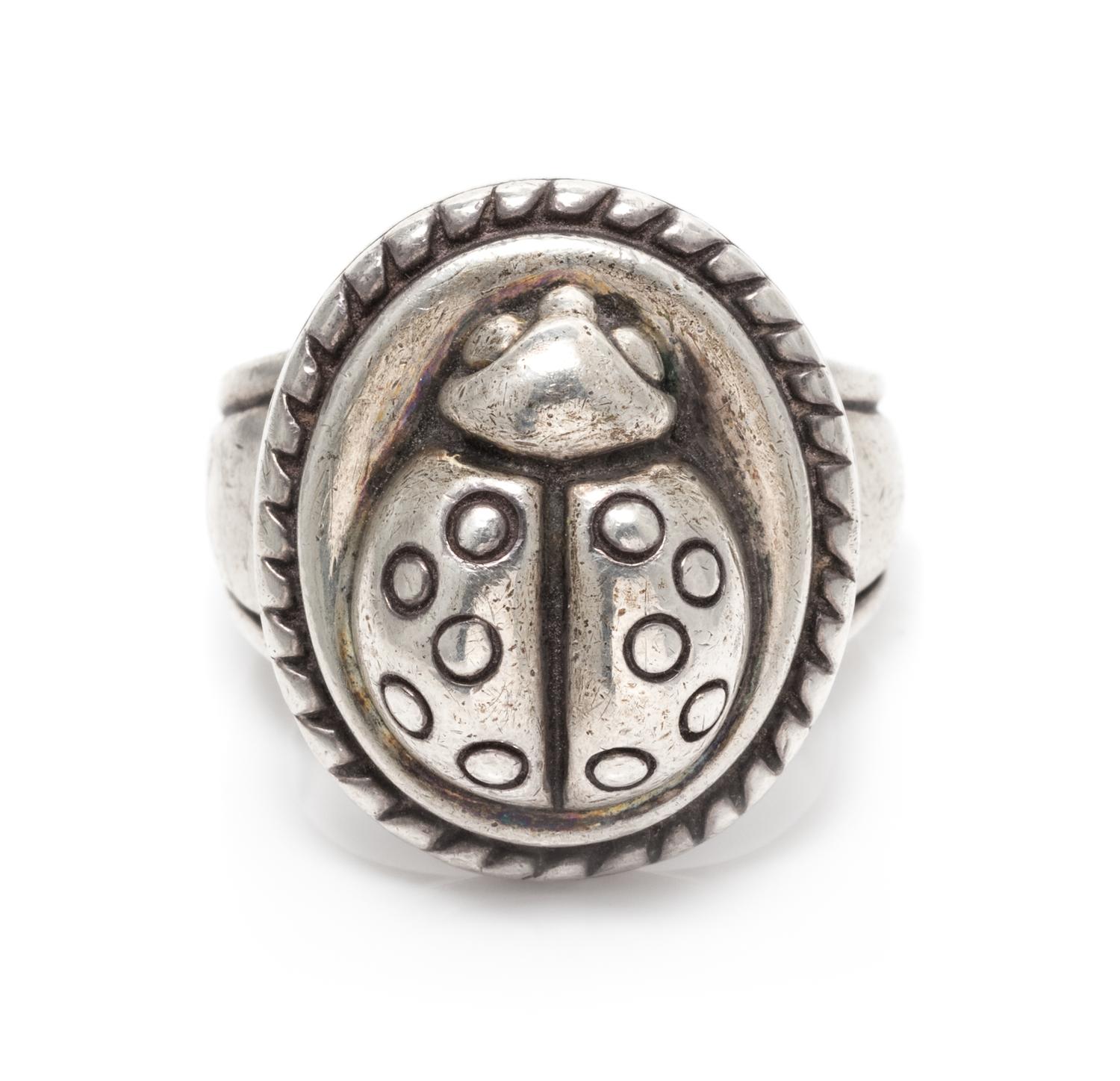 A Sterling Silver Lady Bug Motif Ring, Kieselstein-Cord, Circa 1996, 10.60 dwts.