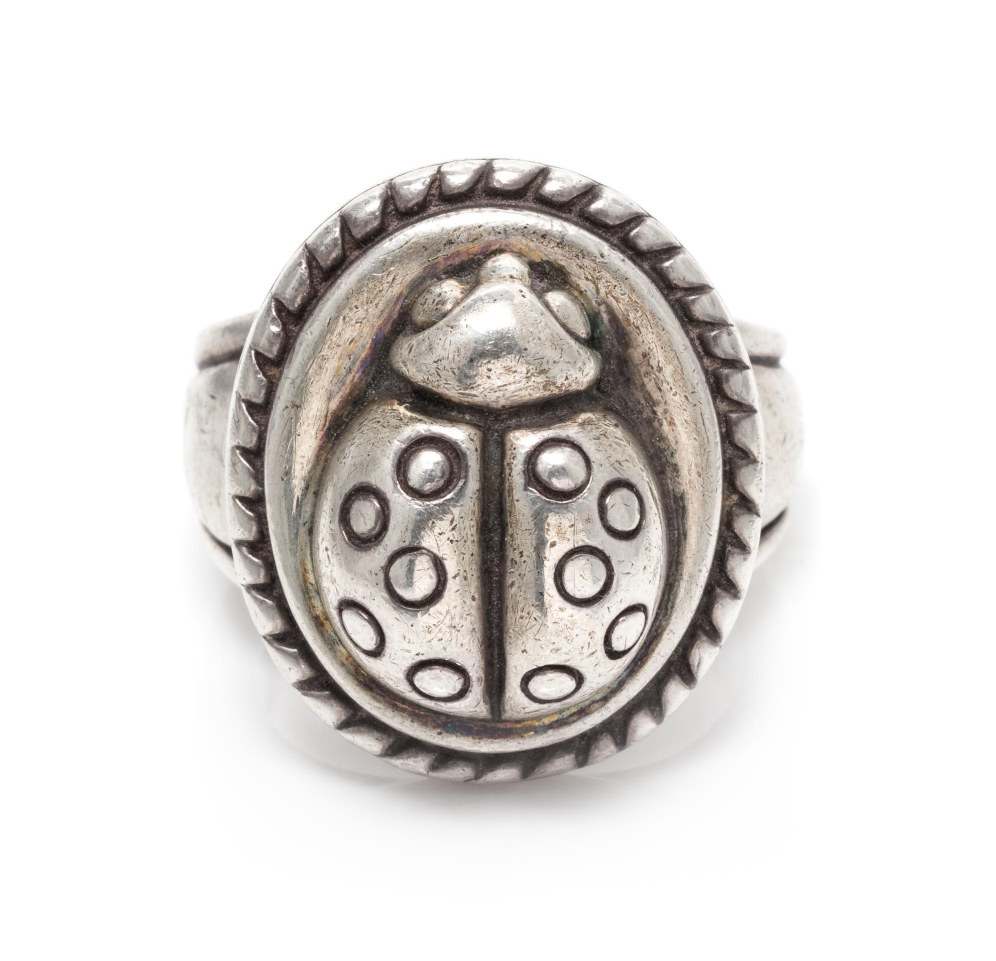 A Sterling Silver Lady Bug Motif Ring, Kieselstein-Cord, Circa 1996, 10.60 dwts.