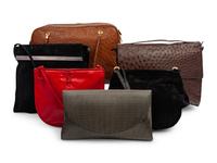 Six Leather and Exotic Skin Designer Bags, 1980-90s