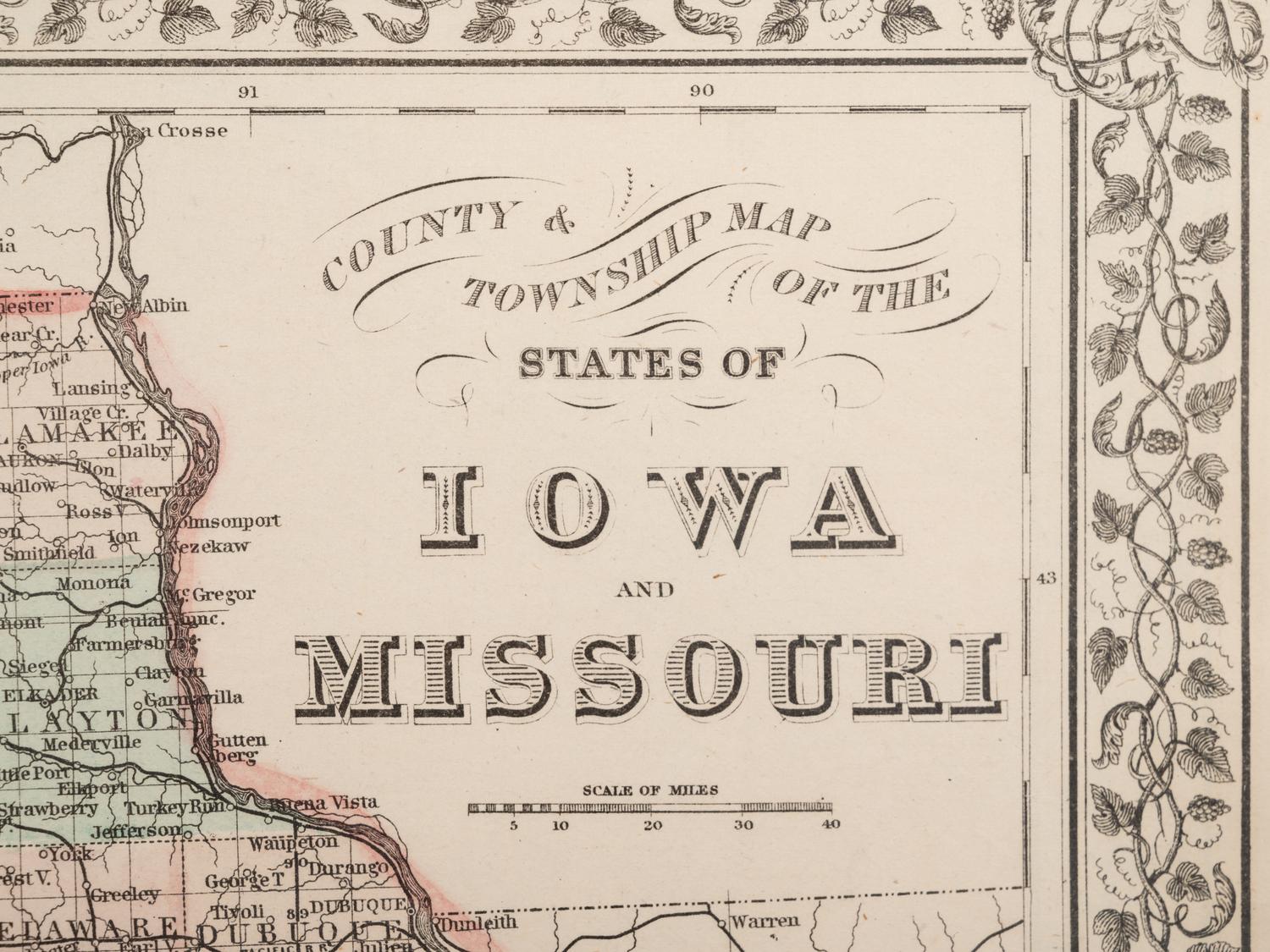 Five Framed Maps Pertaining to Illinois and the Surrounding States