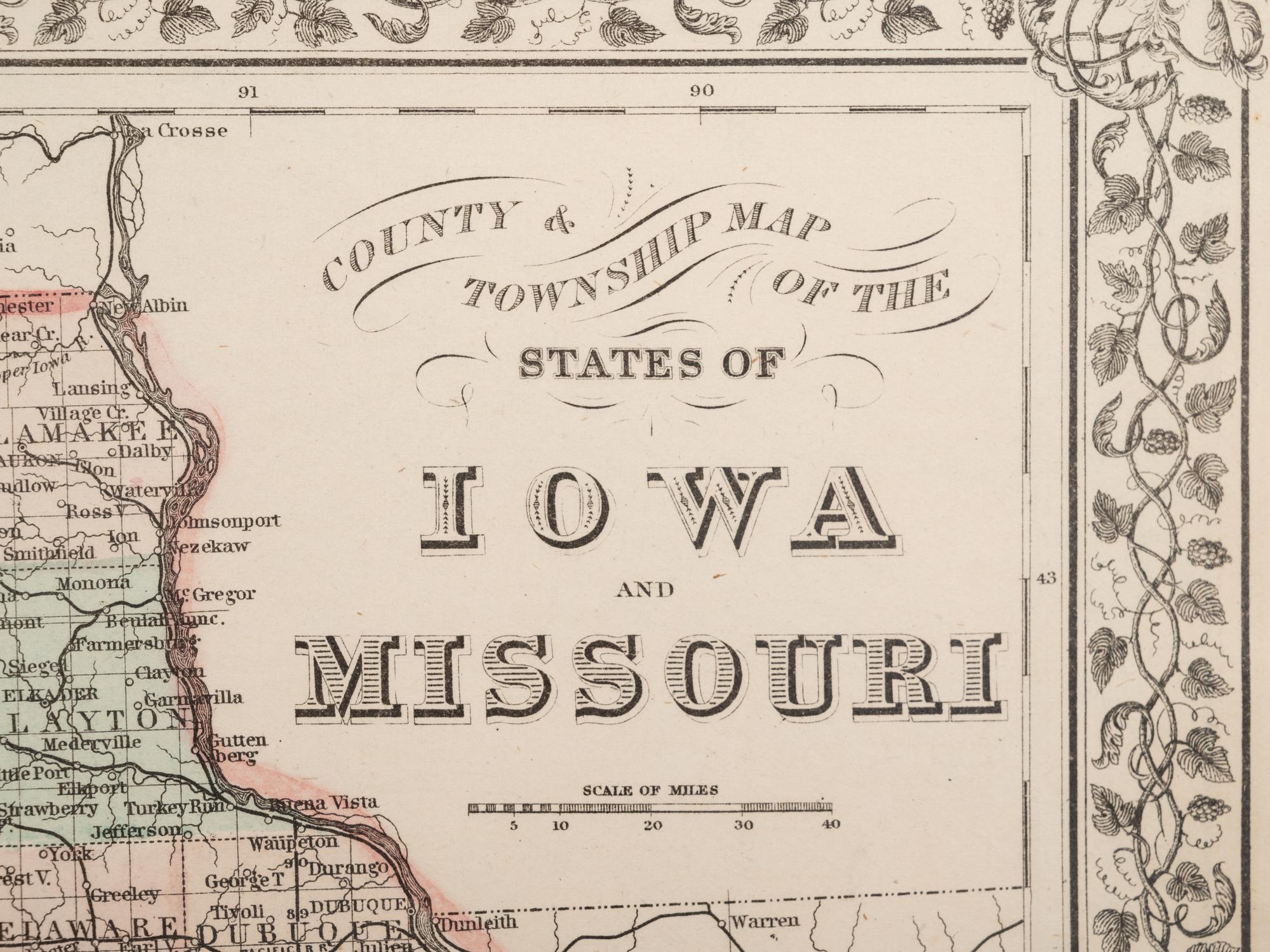 Five Framed Maps Pertaining to Illinois and the Surrounding States