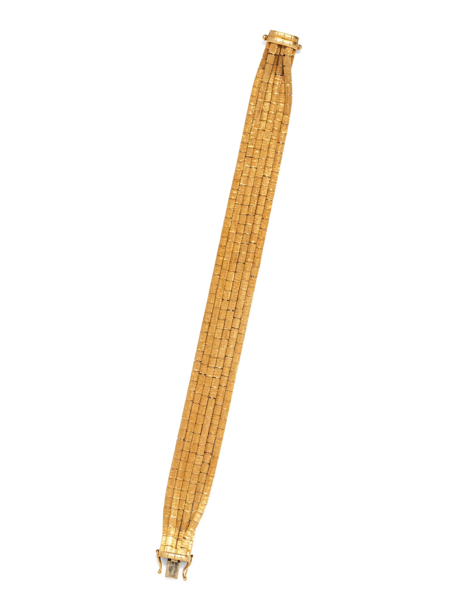 An 18 Karat Yellow Gold Multistrand Bracelet, Italian,