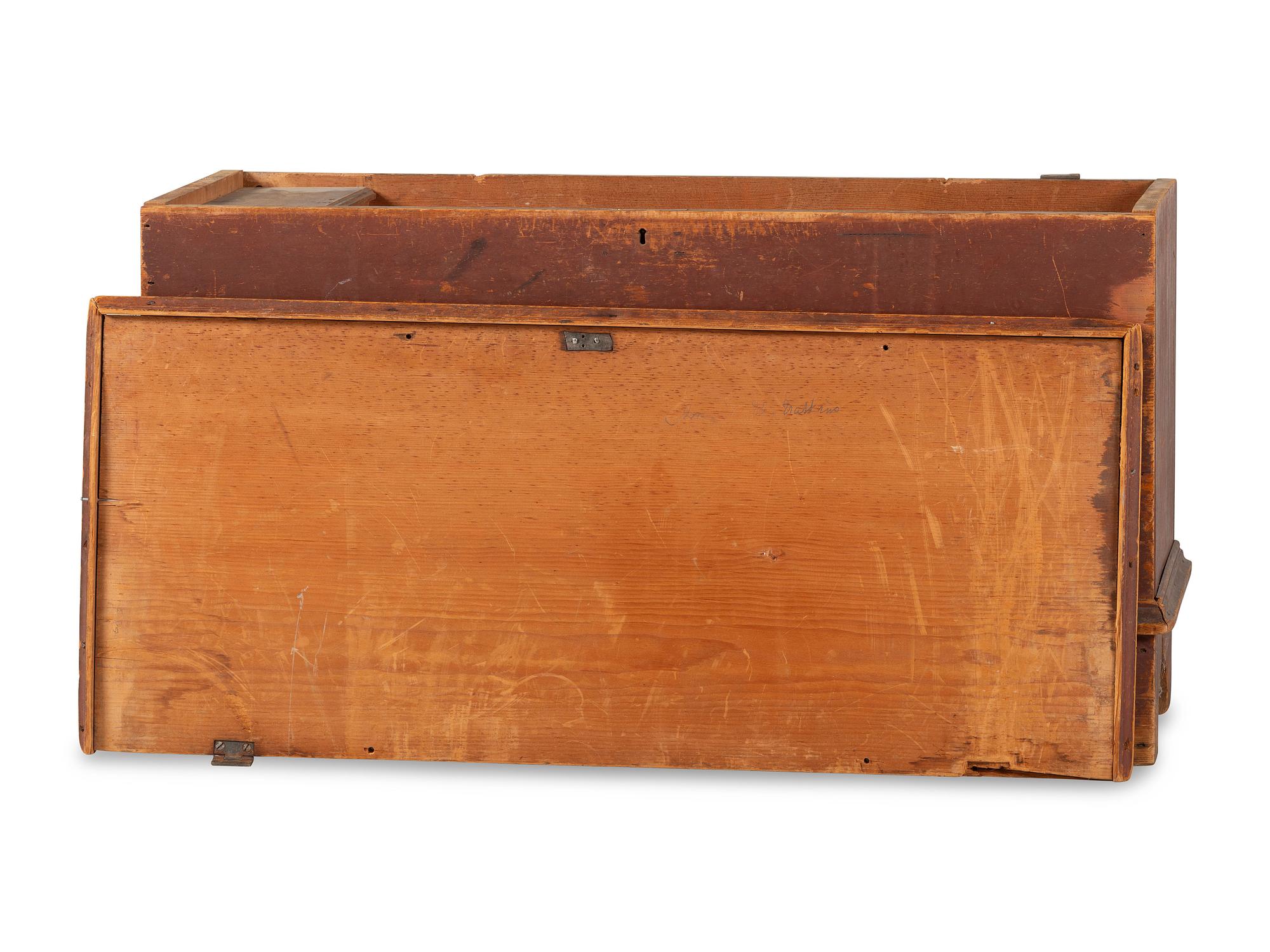 A Chippendale Red Painted Pine Blanket Chest