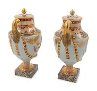 A Pair of Chinese Export Porcelain Urns