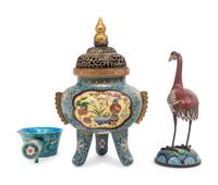 Three Chinese Enamel on Metal Wares