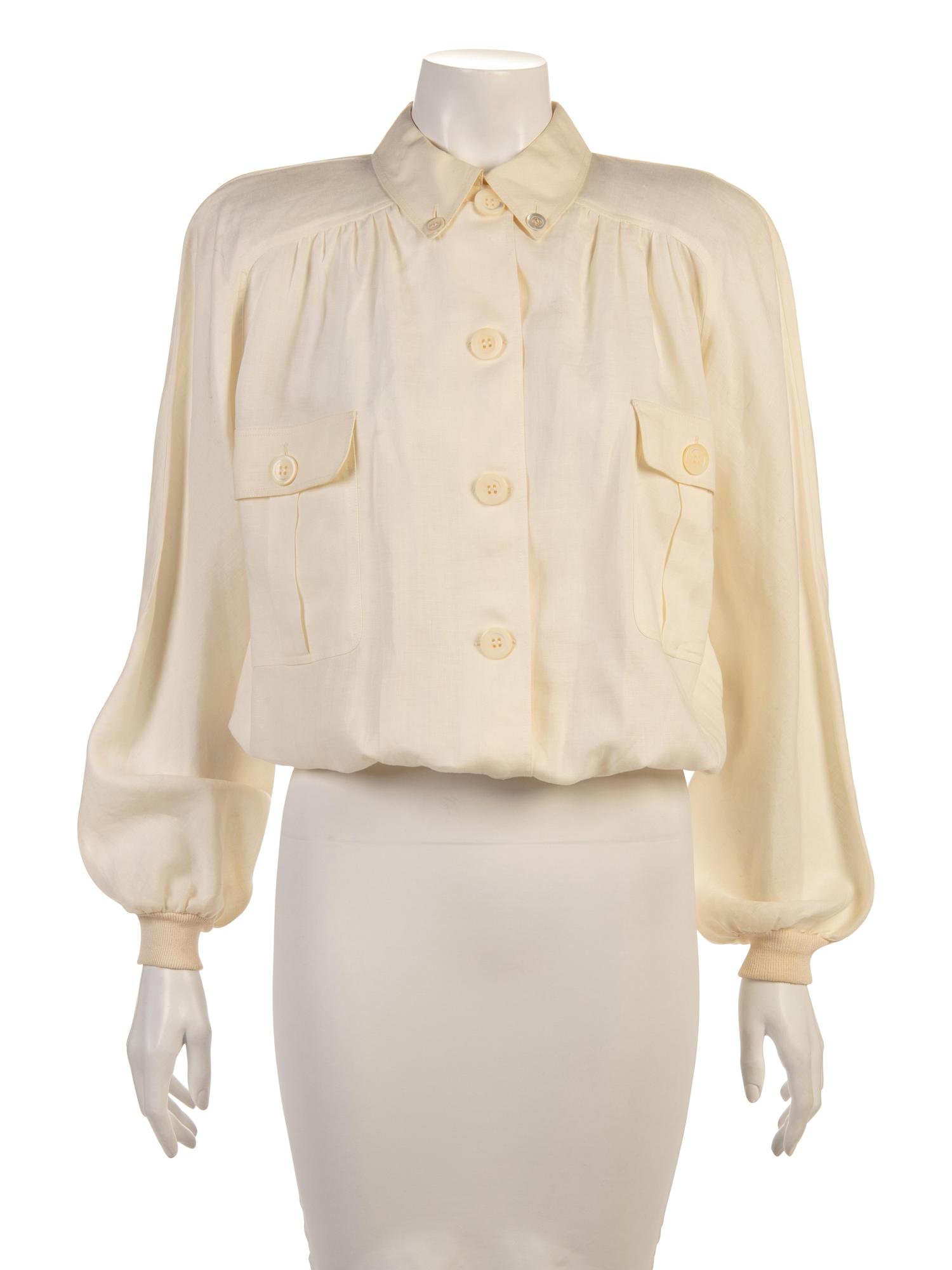 Four Designer Shirts: Two Valentino, One Ungaro, One Hanae Mori, 1980-90s