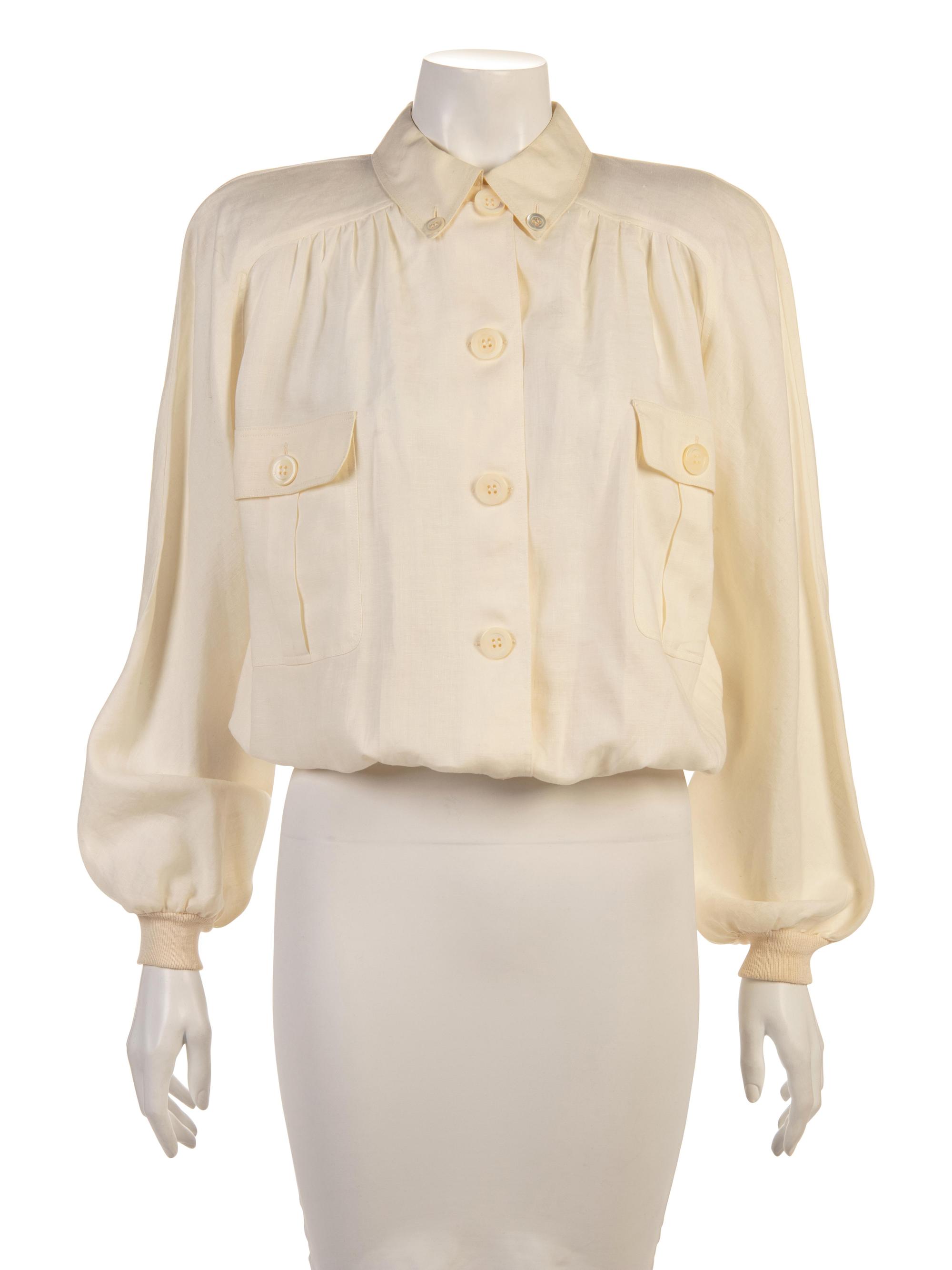 Four Designer Shirts: Two Valentino, One Ungaro, One Hanae Mori, 1980-90s