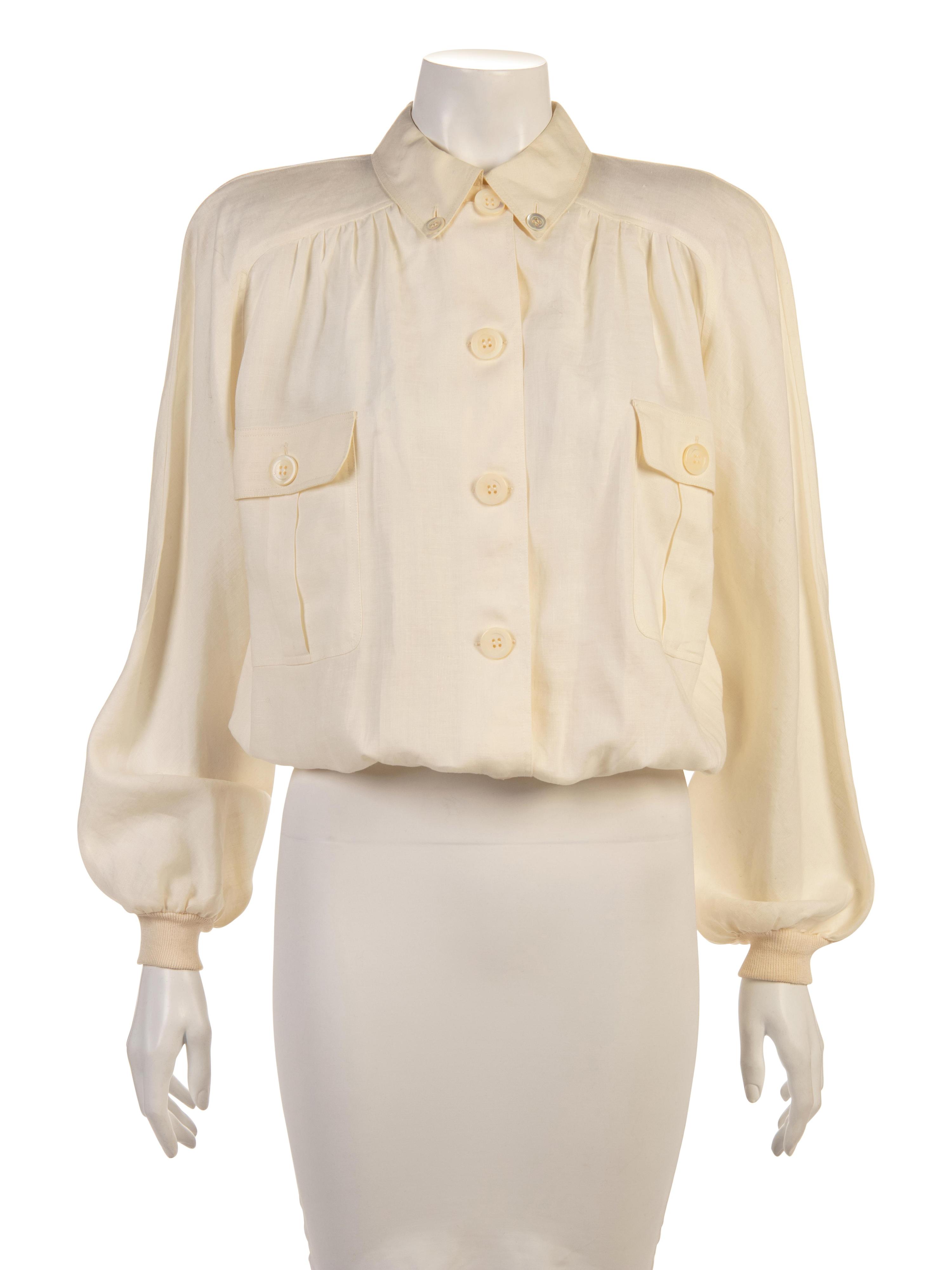 Four Designer Shirts: Two Valentino, One Ungaro, One Hanae Mori, 1980-90s