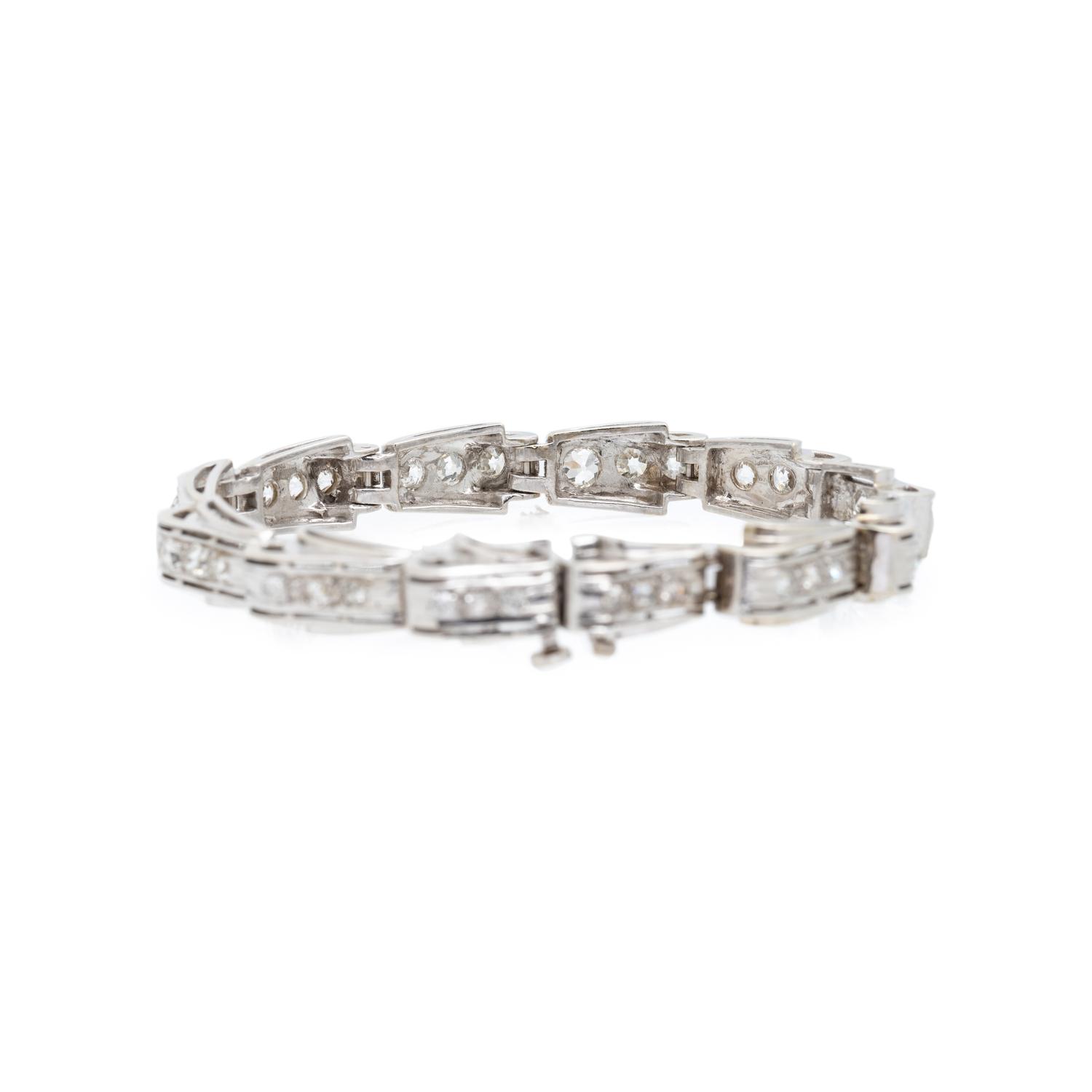 RETRO, WHITE GOLD AND DIAMOND BRACELET