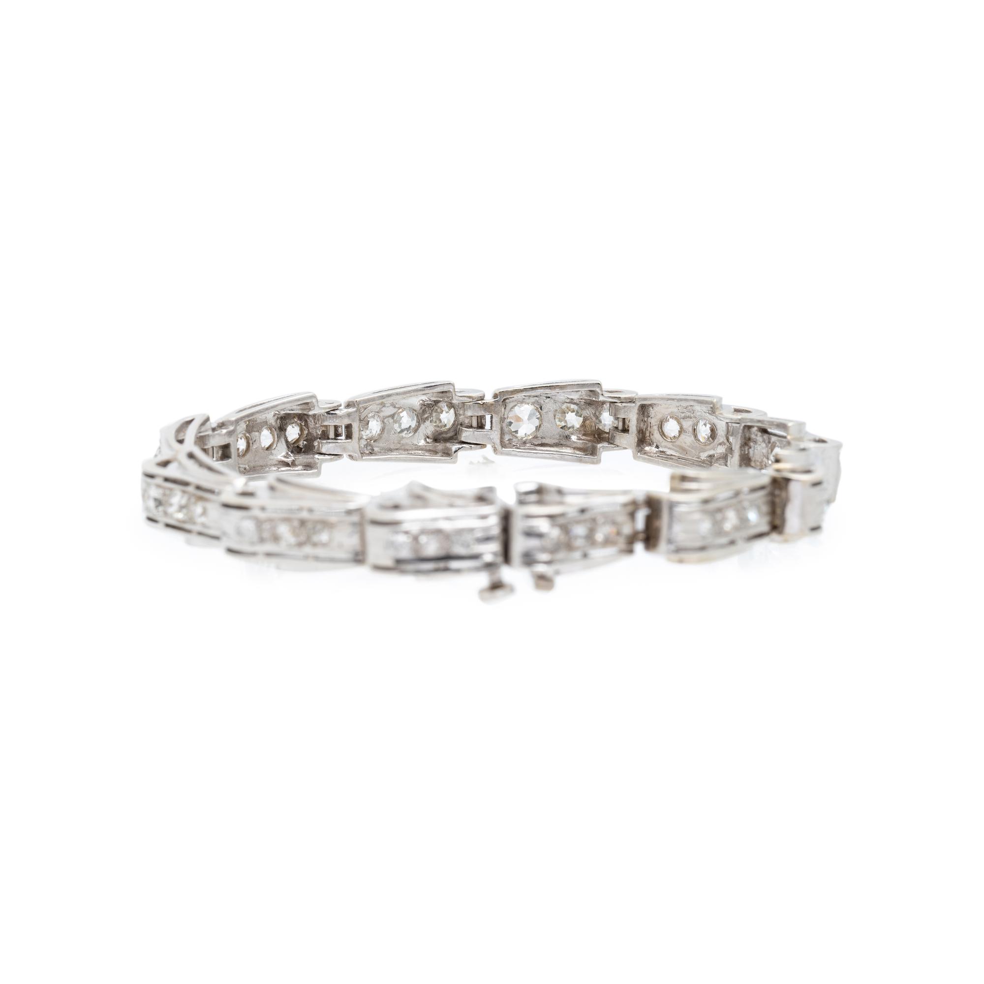 RETRO, WHITE GOLD AND DIAMOND BRACELET