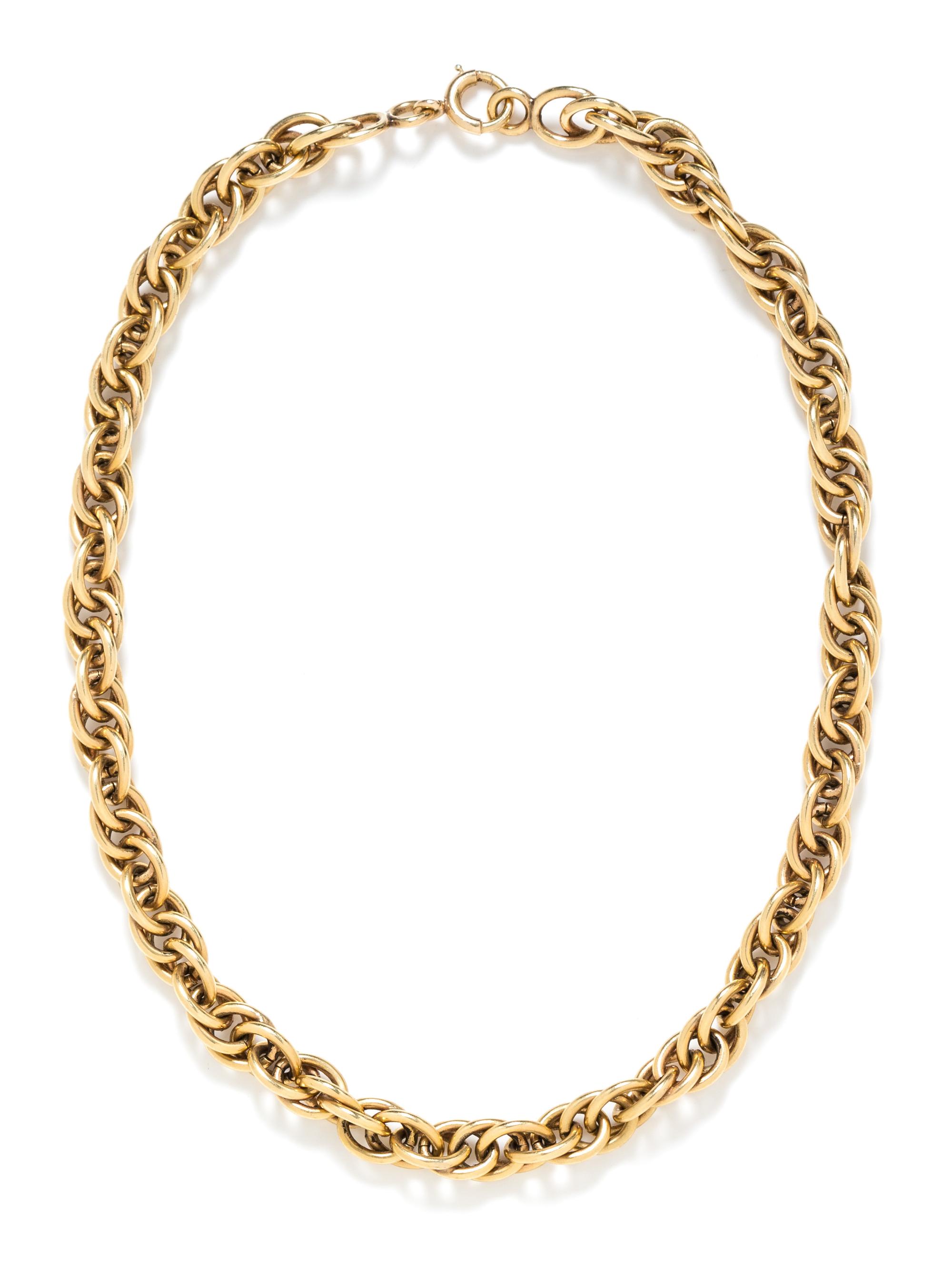 A 14 Karat Yellow Gold Necklace,