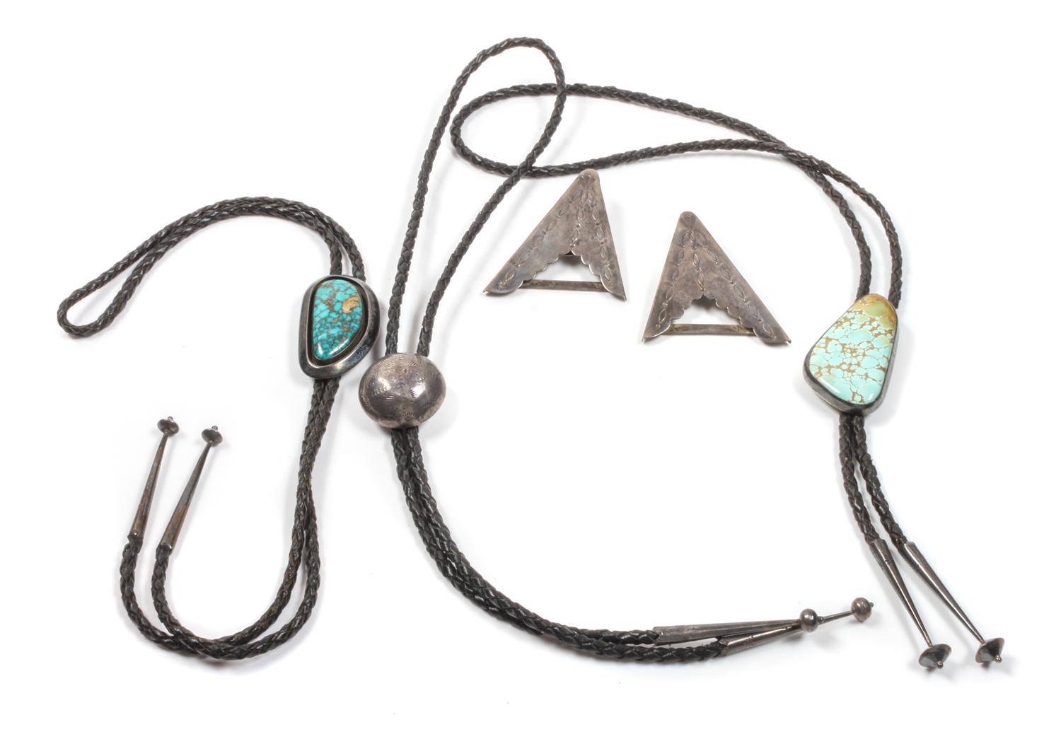 Three Southwestern Bolos Height of largest bolo 2 1/4 inches