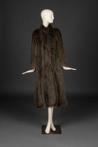 Fendi Horizontal Fox Fur Coat with Wool Overcoat, 1970-80s