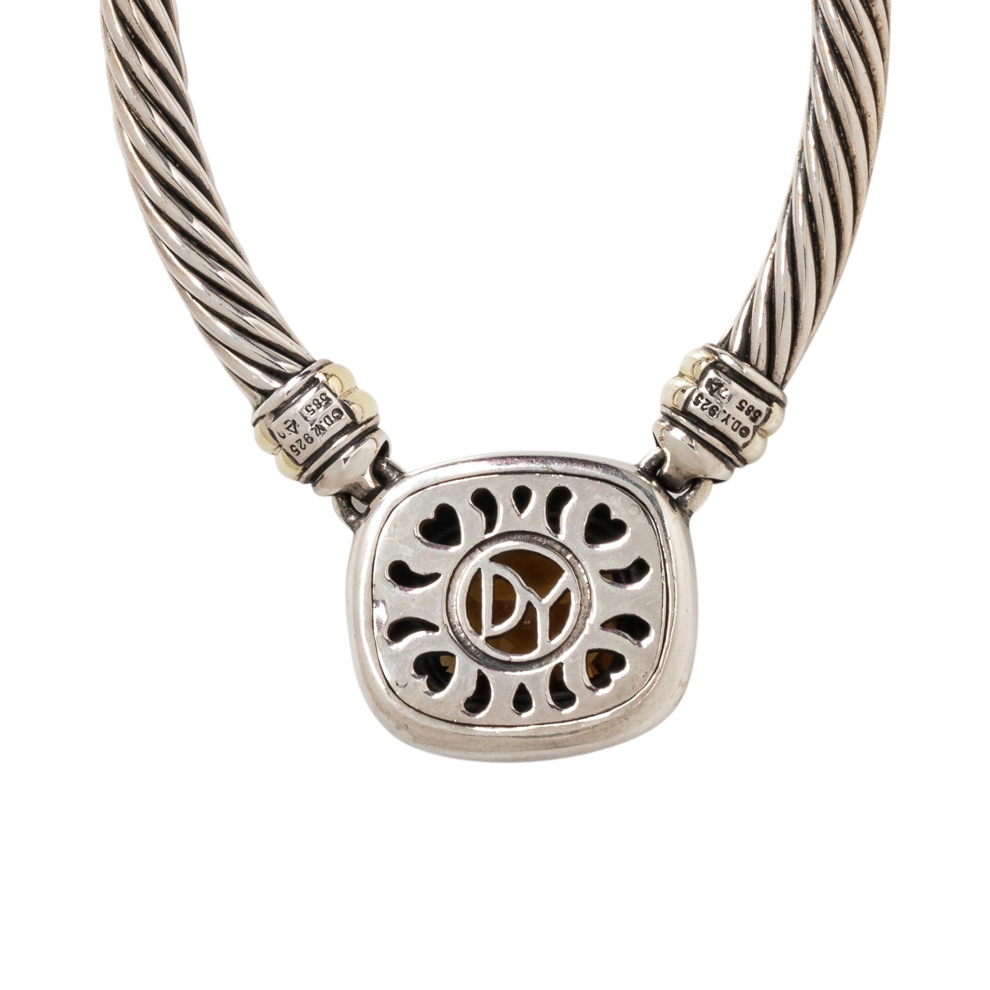DAVID YURMAN, STERLING SILVER, YELLOW GOLD AND CITIRINE NECKLACE