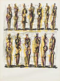 Henry Moore, (British, 1898-1986), 13 Standing Figures
