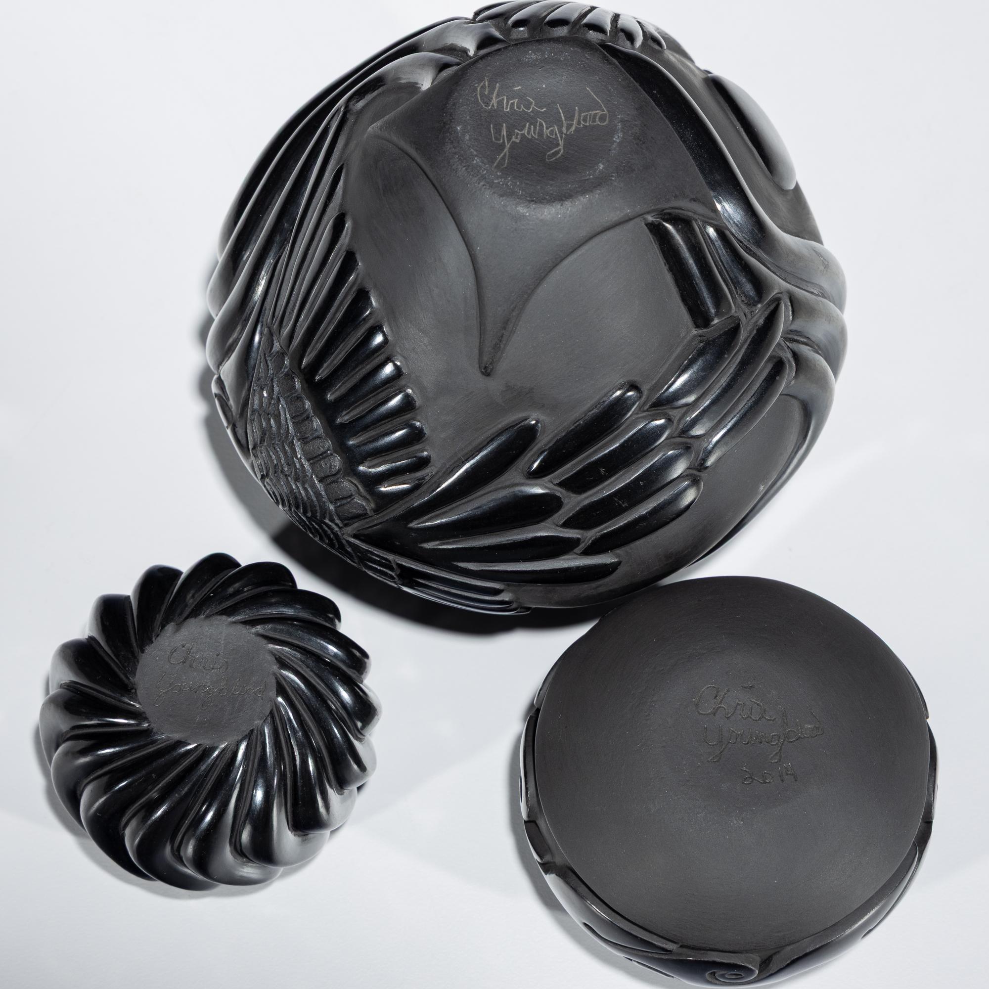 Carved Blackware Pottery