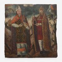 A Pair of Spanish Panel Paintings style of Navarra school, mid 16th century