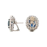 SAPPHIRE AND DIAMOND EARCLIPS