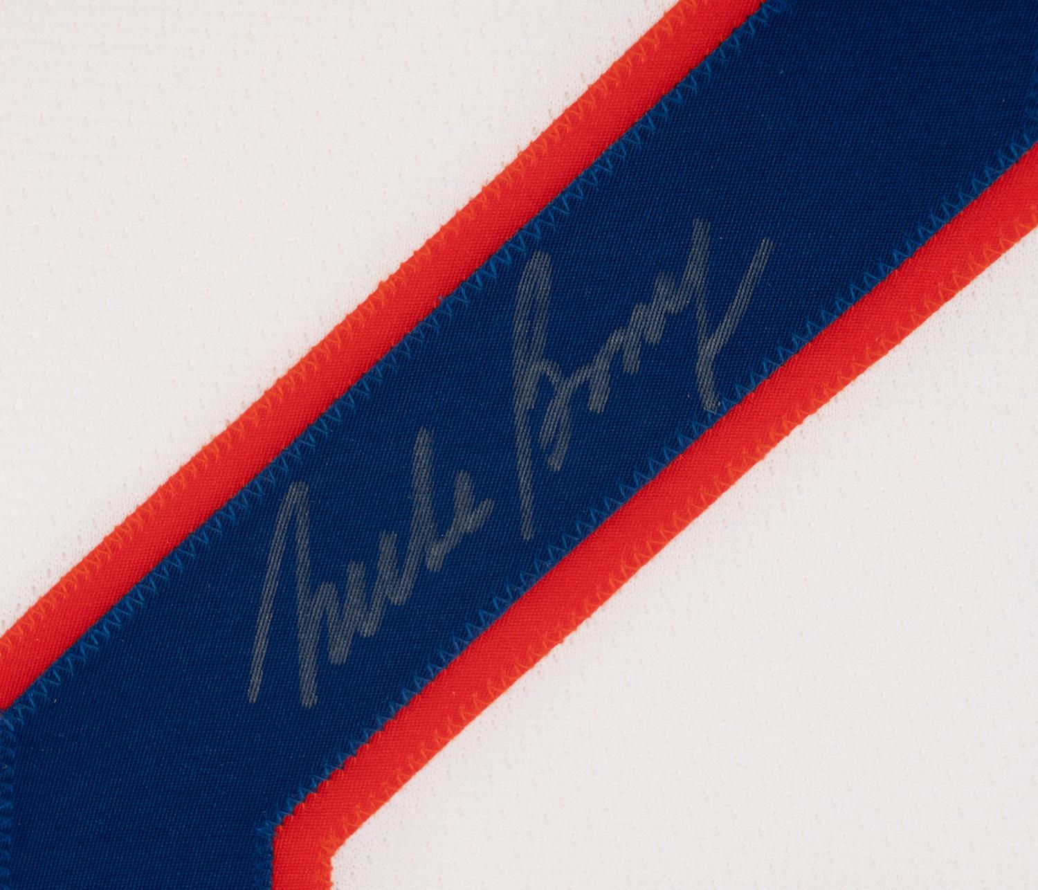 A Group of Signed Autograph Hockey Hall of Fame Jersey Displays
