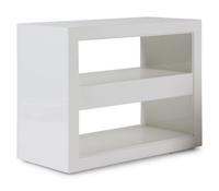A Pair of Contemporary White Lacquer Finished Two-Tier Side Tables