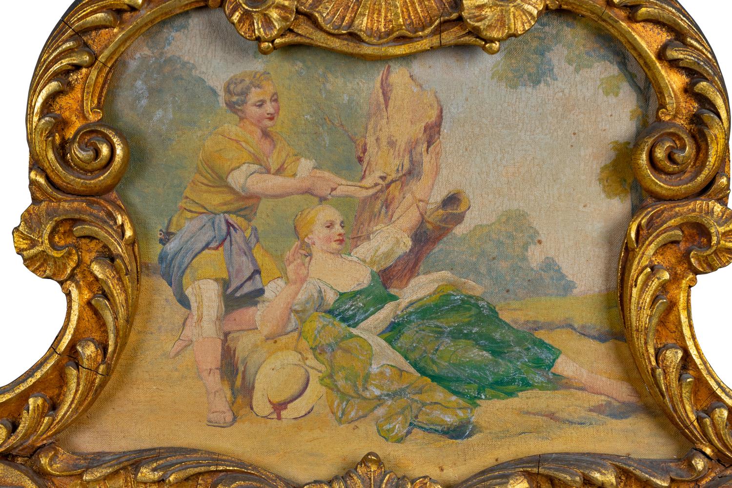 A Louis XV Style Giltwood Trumeau Mirror — 19TH CENTURY