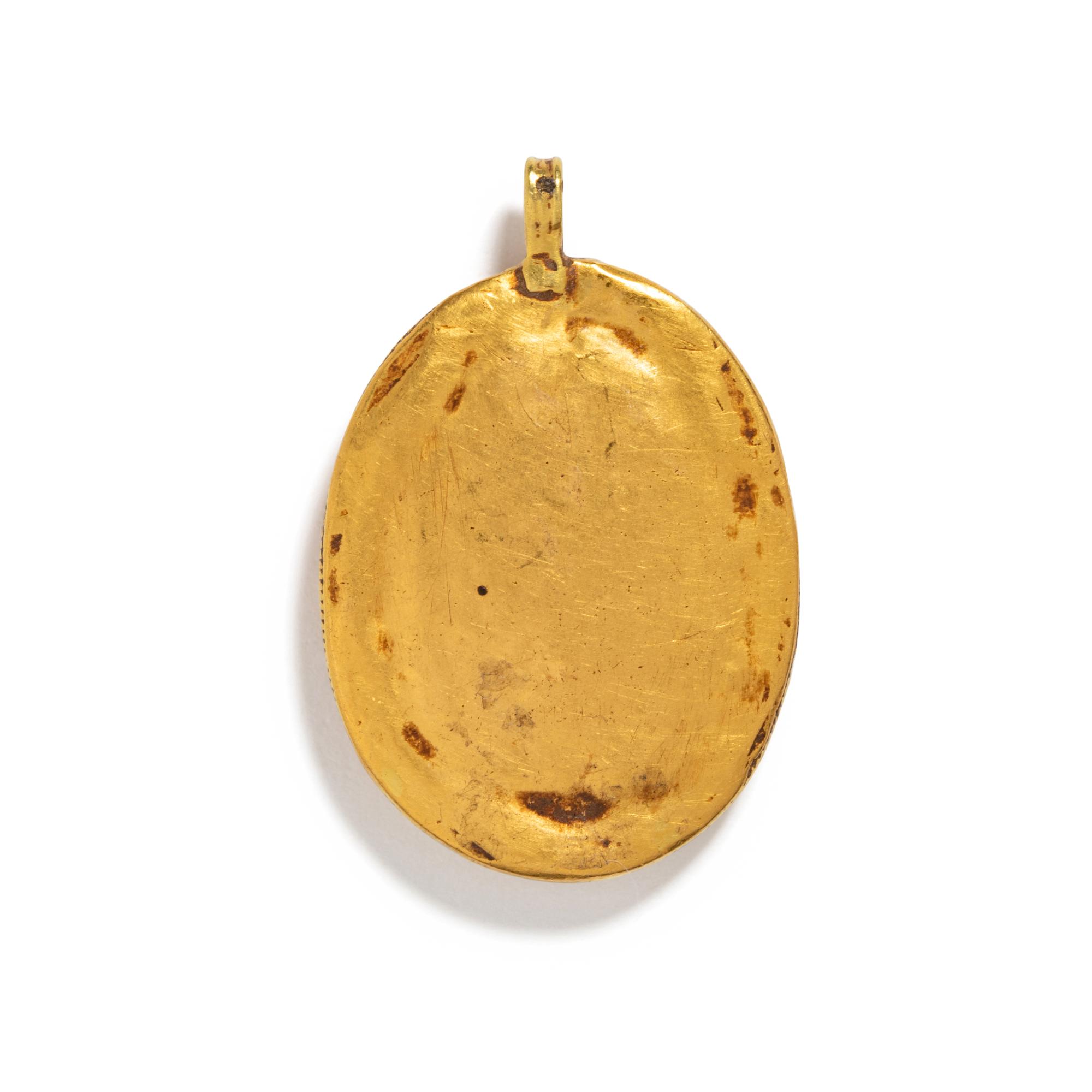 A Byzantine Rock Crystal Pendant with a Chi-Rho — Set in a gold pendant