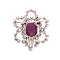 STAR RUBY AND DIAMOND BROOCH