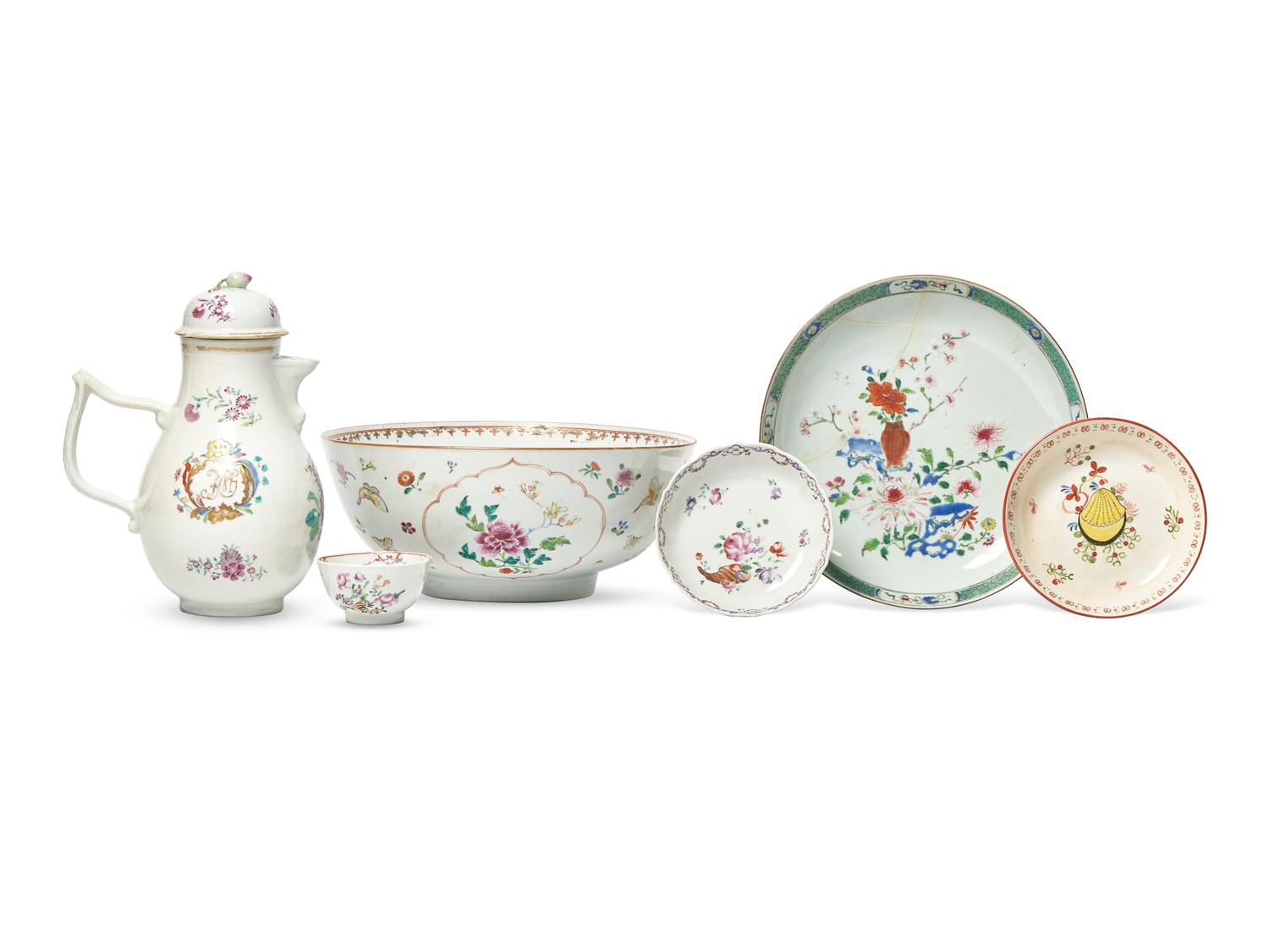 Five Chinese Export Porcelain Articles