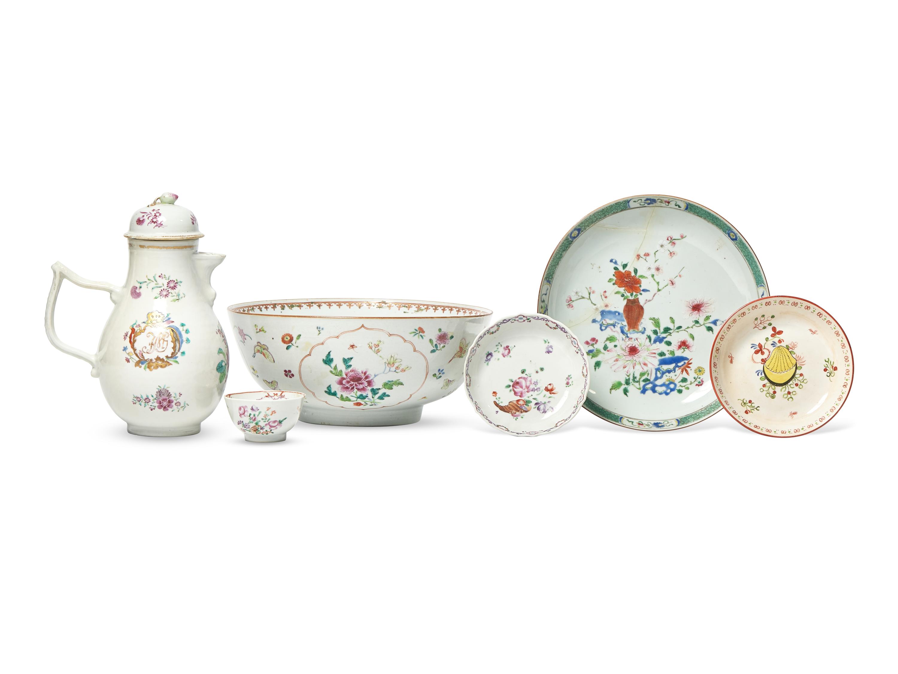 Five Chinese Export Porcelain Articles