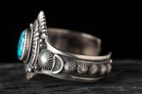 Sterling Silver and Lone Mountain Turquoise Cuff Bracelet